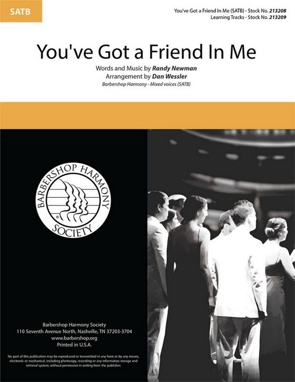 You've Got a Friend in Me&nbsp;&nbsp;for mixed choir a cappella&nbsp;&nbsp;choral score