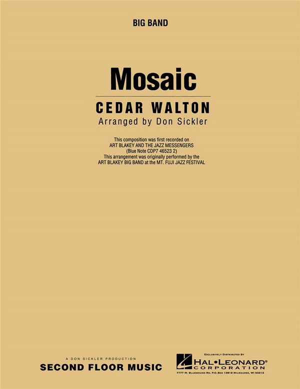 Cedar Walton, Mosaic&nbsp;&nbsp;Big Band&nbsp;&nbsp;Partitur