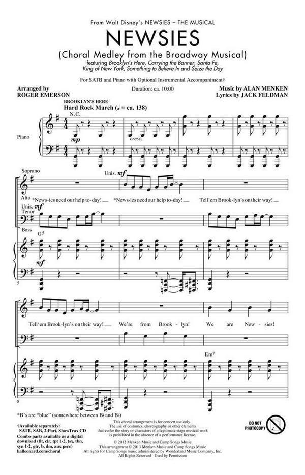 Alan Menken, Newsies&nbsp;&nbsp;Chor&nbsp;&nbsp;CD