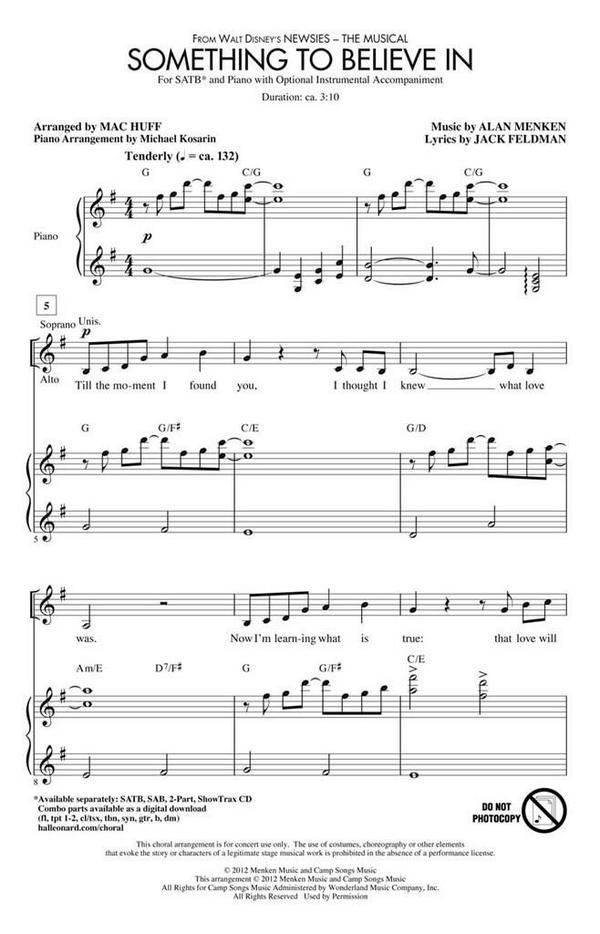 Alan Menken, Something To Believe In&nbsp;&nbsp;Chor&nbsp;&nbsp;CD