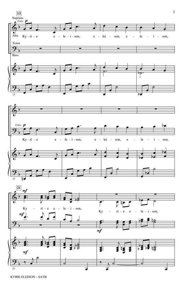 Kyrie Eleison&nbsp;&nbsp;for mixed choir and piano&nbsp;&nbsp;score