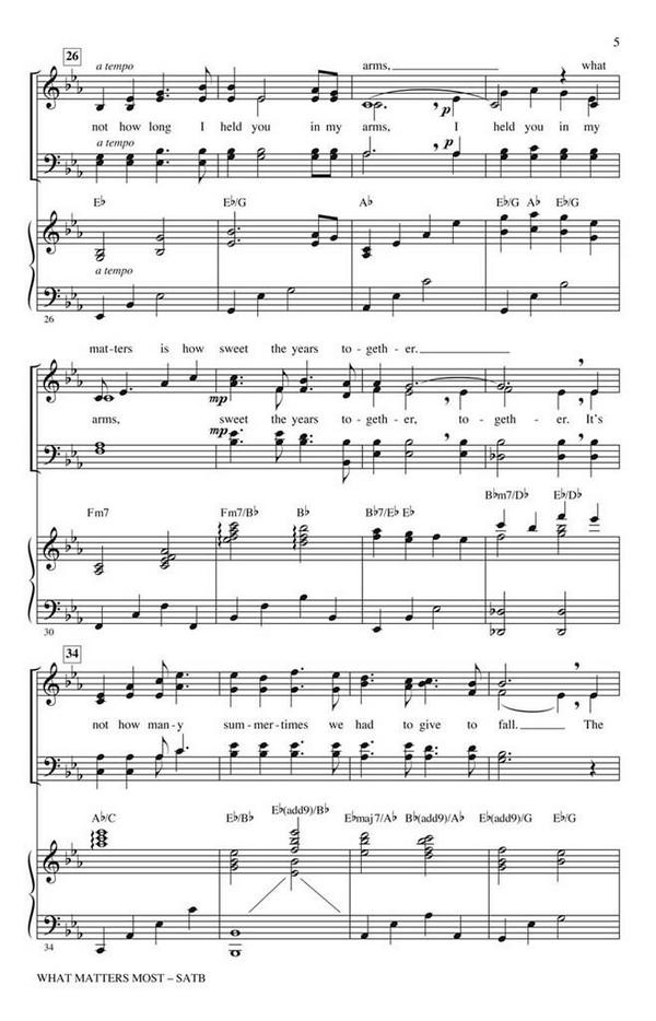 Alan Bergman_Dave Grusin_Marilyn Bergman, What Matters Most&nbsp;&nbsp;SATB and Soli&nbsp;&nbsp;Chorpartitur