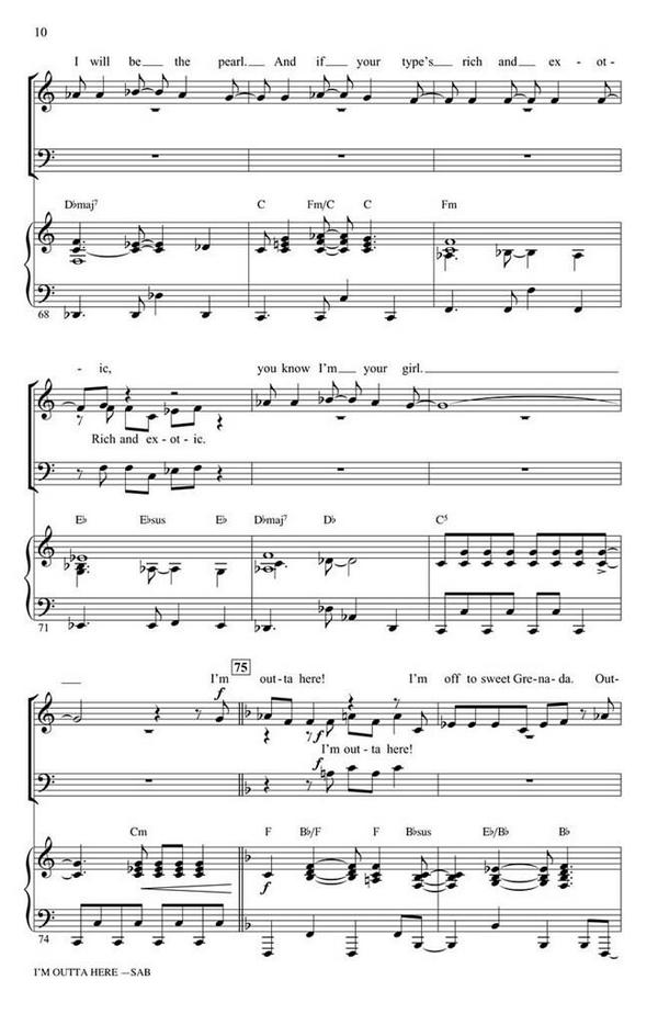 Bruce Joel Rubin_David Allan Stewart_Glen Ballard, I'm Outta Here&nbsp;&nbsp;SAB&nbsp;&nbsp;Chorpartitur