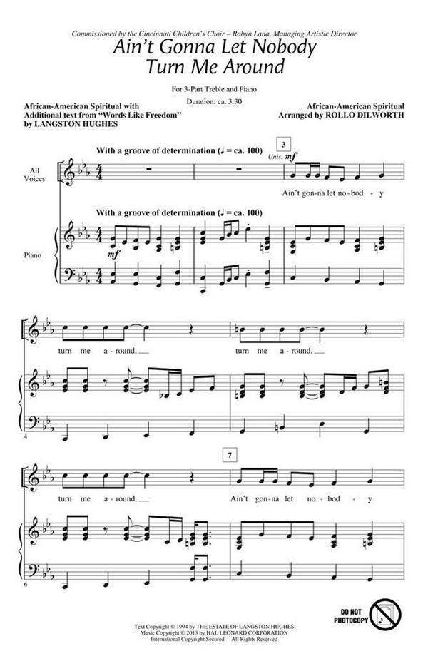 Ain't Gonna Let Nobody Turn Me Around&nbsp;&nbsp;3-Part Choir&nbsp;&nbsp;Chorpartitur