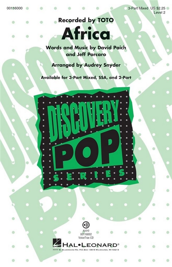 Africa&nbsp;&nbsp;3-Part Choir&nbsp;&nbsp;Chorpartitur