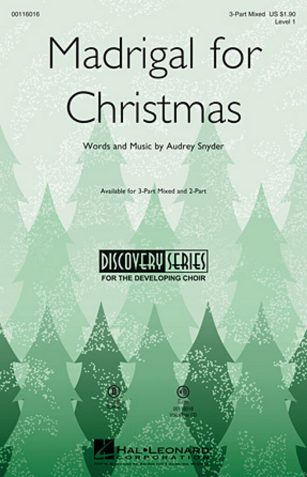 Audrey Snyder, Madrigal for Christmas&nbsp;&nbsp;3-Part Choir&nbsp;&nbsp;Chorpartitur