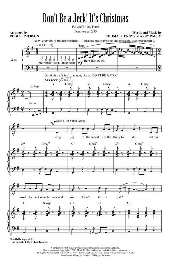 Andy Paley_Thomas Kenny, Don't Be a Jerk (It's Christmas)&nbsp;&nbsp;SATB&nbsp;&nbsp;Chorpartitur