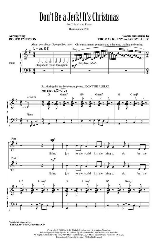 Andy Paley_Thomas Kenny, Don't Be a Jerk (It's Christmas)&nbsp;&nbsp;2-Part Choir&nbsp;&nbsp;Chorpartitur