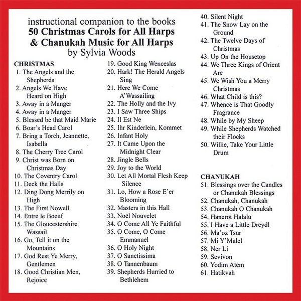 50 Christmas Carols for All Harps  Harp  CD