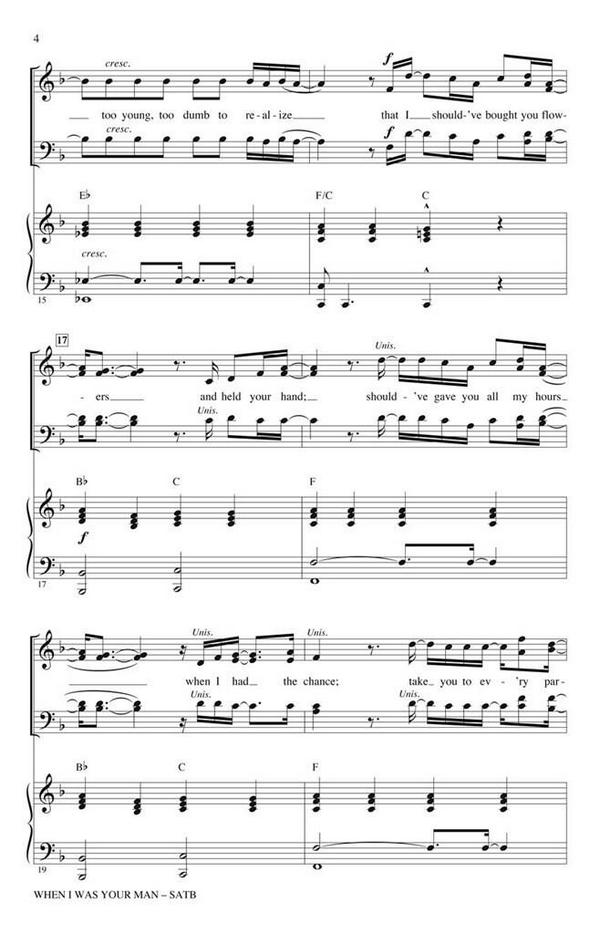 Andrew Wyatt_Ari Levine_Bruno Mars_Philip Lawrence, When I Was Your Ma&nbsp;&nbsp;Chor&nbsp;&nbsp;CD