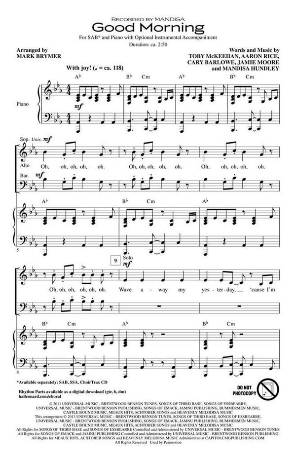 Aaron Rice_Cary Barlowe_Jamie Moore_Mandisa Hundley_Toby McKeehan, Goo&nbsp;&nbsp;SAB&nbsp;&nbsp;Chorpartitur