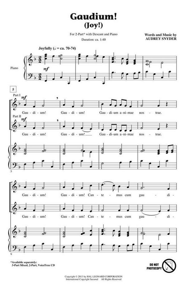 Audrey Snyder, Gaudium!&nbsp;&nbsp;Chor&nbsp;&nbsp;CD