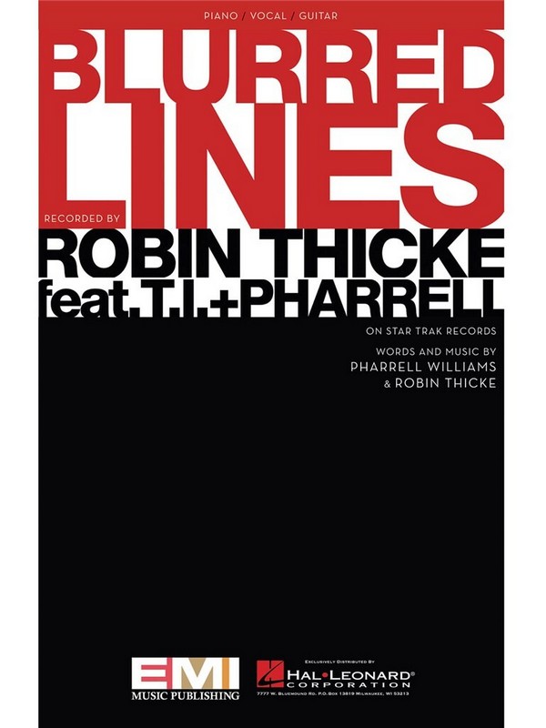 Blurred Lines&nbsp;&nbsp;Piano, Vocal and Guitar&nbsp;&nbsp;Buch