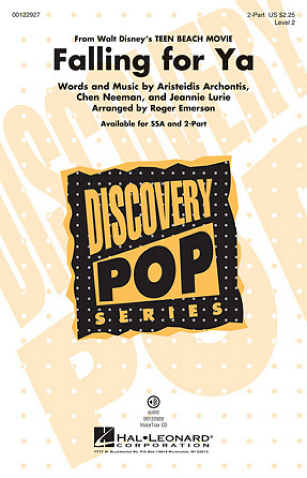 Aristeidis Archontis_Chen Neeman_Jeannie Lurie, Falling For Ya&nbsp;&nbsp;2-Part Choir&nbsp;&nbsp;Chorpartitur