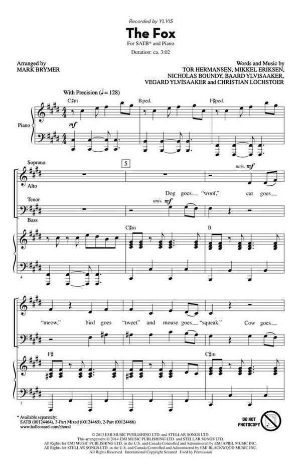 Baard Ylvisaaker_Christian Lochstoer_Mikkel Eriksen_Nicholas Boundy_To&nbsp;&nbsp;SATB&nbsp;&nbsp;Chorpartitur