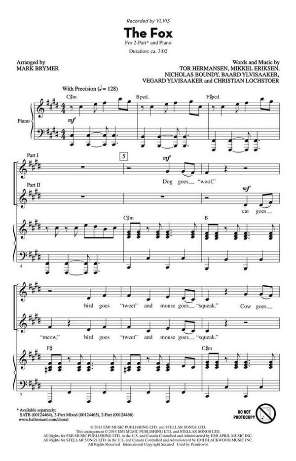 Baard Ylvisaaker_Christian Lochstoer_Mikkel Eriksen_Nicholas Boundy_To&nbsp;&nbsp;2-Part Choir and Piano&nbsp;&nbsp;Chorpartitur