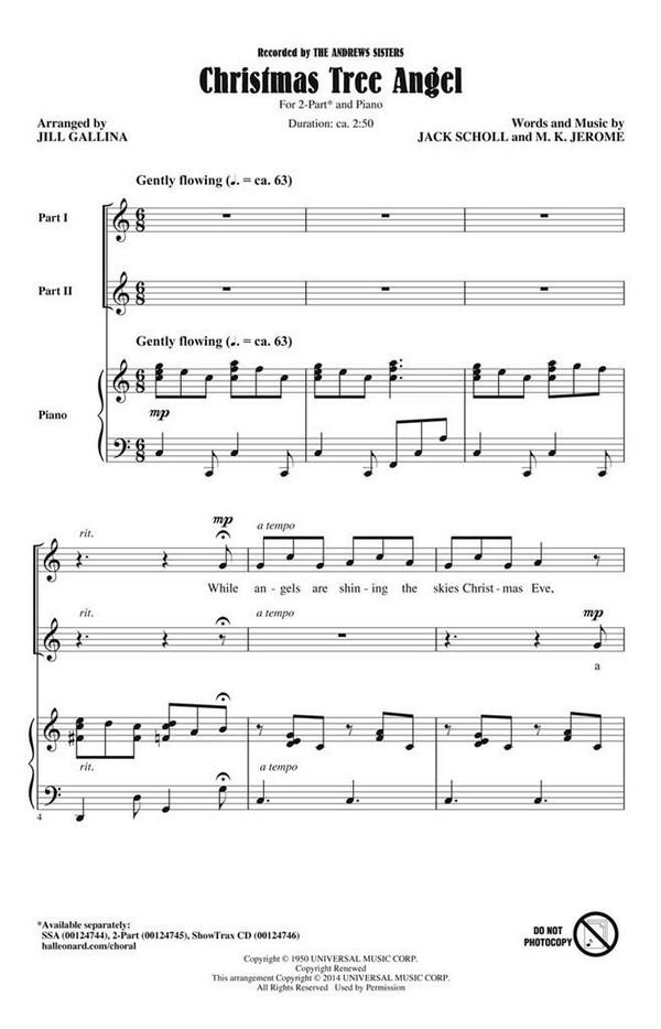 Christmas Tree Angel&nbsp;&nbsp;2-Part Choir&nbsp;&nbsp;Chorpartitur