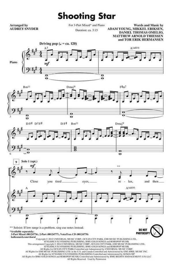 Adam Young_Daniel Omelio_Matthew Thiessen_Mikkel Eriksen_Tor Erik Herm&nbsp;&nbsp;3-Part Choir&nbsp;&nbsp;Chorpartitur