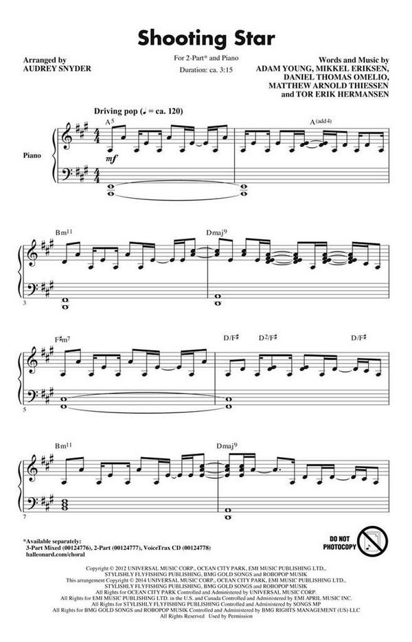 Adam Young_Daniel Omelio_Matthew Thiessen_Mikkel Eriksen_Tor Erik Herm&nbsp;&nbsp;2-Part Choir&nbsp;&nbsp;Chorpartitur