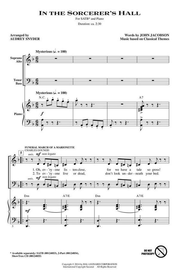 Audrey Snyder_John Jacobson, In the Sorcerer's Hall&nbsp;&nbsp;SATB&nbsp;&nbsp;Chorpartitur