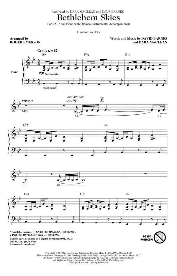 Bethlehem Skies&nbsp;&nbsp;SAB&nbsp;&nbsp;Chorpartitur