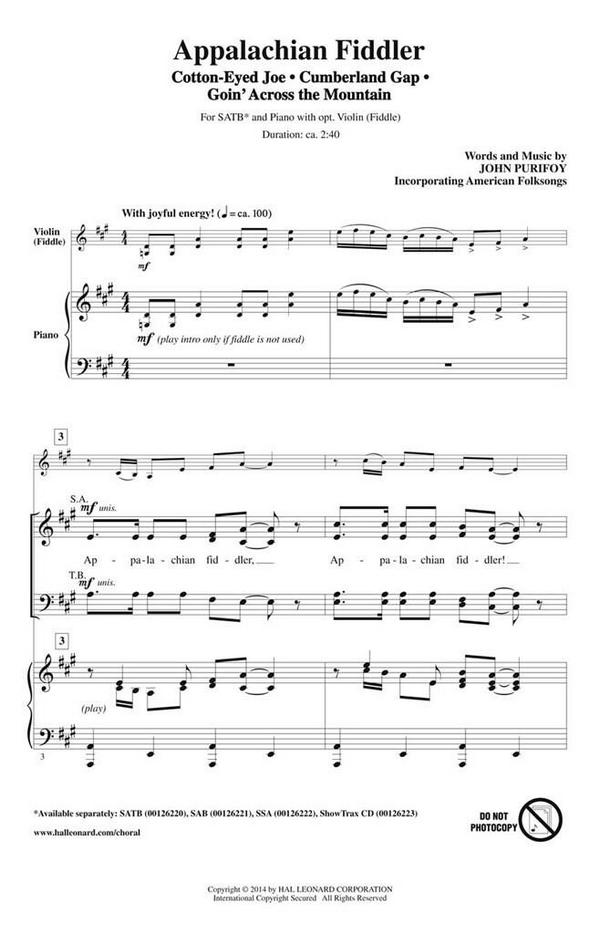Appalachian Fiddler&nbsp;&nbsp;SATB&nbsp;&nbsp;Chorpartitur
