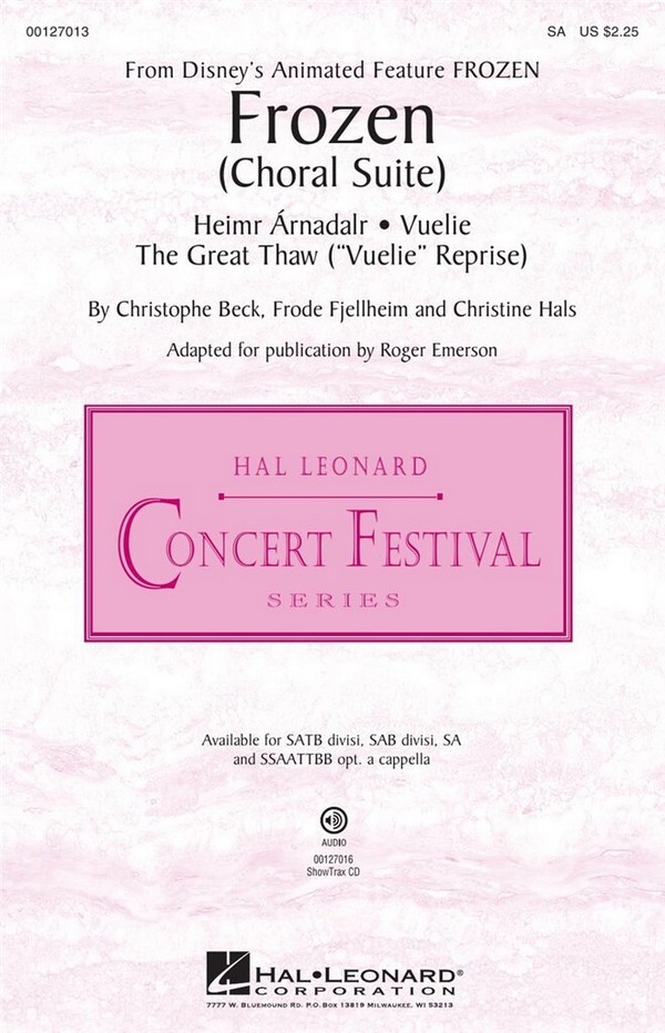 Christine Hals, Frozen&nbsp;&nbsp;SA&nbsp;&nbsp;Chorpartitur