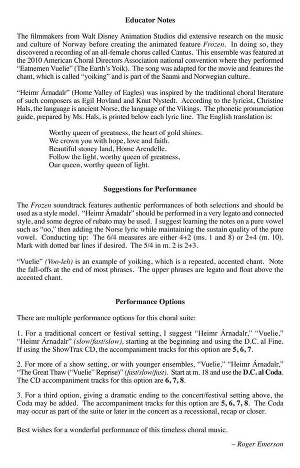 Christine Hals, Frozen - Choral Suite ShowTrax CD&nbsp;&nbsp;Chor&nbsp;&nbsp;CD