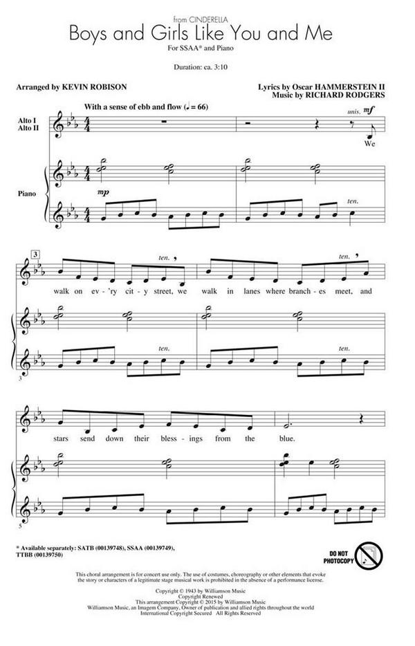 Boys and Girls Like You and Me&nbsp;&nbsp;SSAA&nbsp;&nbsp;Chorpartitur