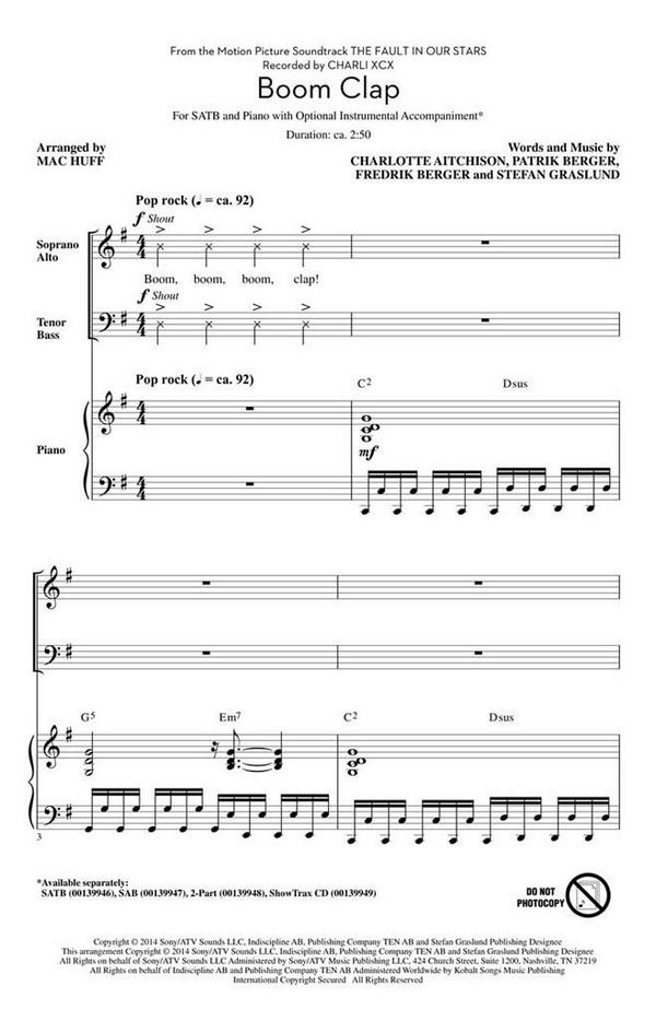 Charlotte Aitchison, Boom Clap ShowTrax CD&nbsp;&nbsp;Chor&nbsp;&nbsp;CD