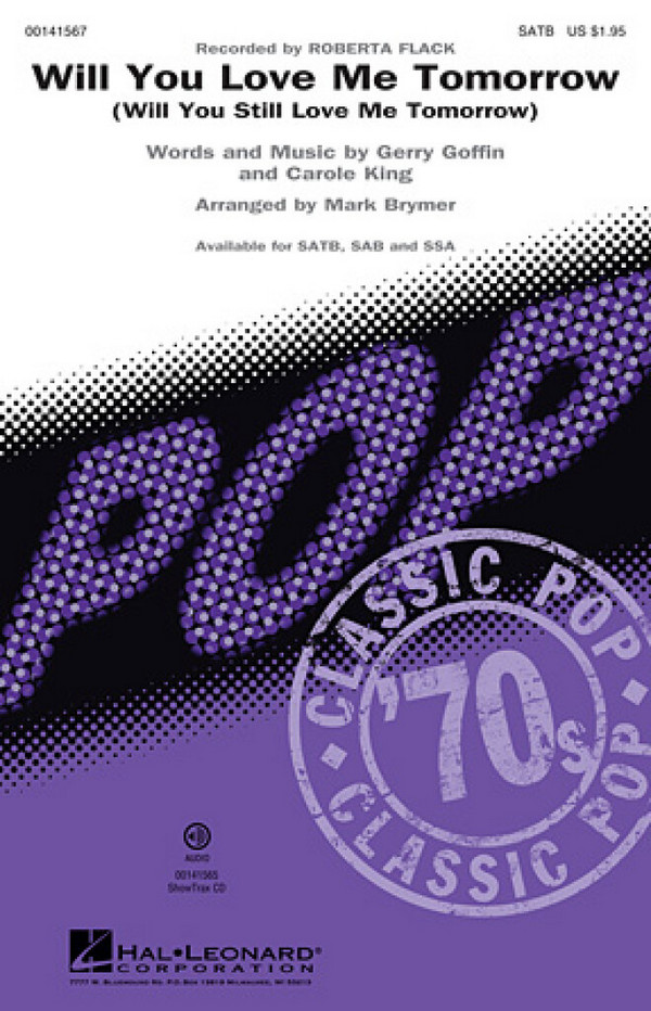 Carole King, Will You Love Me Tomorrow&nbsp;&nbsp;SAB&nbsp;&nbsp;Chorpartitur