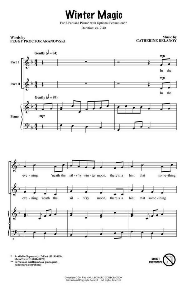 Catherine DeLanoy, Winter Magic&nbsp;&nbsp;2-Part Choir&nbsp;&nbsp;Chorpartitur