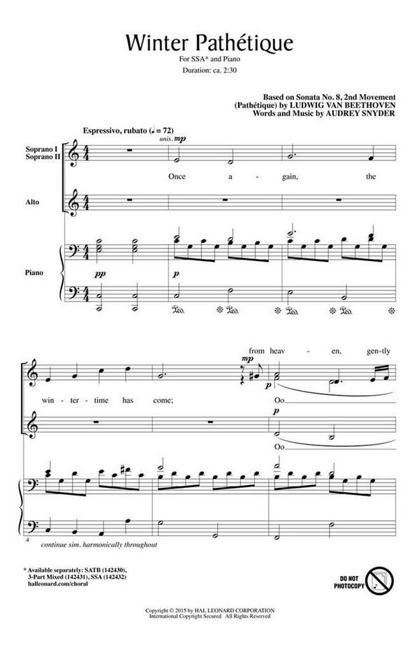 Audrey Snyder, Winter Pathétique&nbsp;&nbsp;SSA&nbsp;&nbsp;Chorpartitur