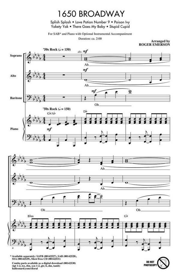 1650 Broadway  SAB  Chorpartitur