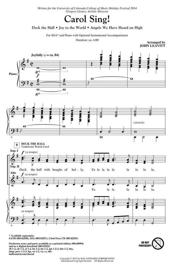 Carol Sing!&nbsp;&nbsp;SSA&nbsp;&nbsp;Chorpartitur