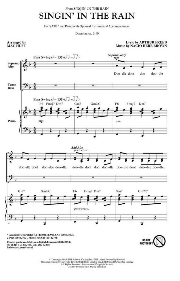 Arthur Freed, Singin' in the Rain ShowTrax CD&nbsp;&nbsp;Chor&nbsp;&nbsp;CD