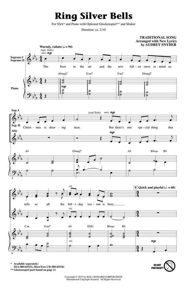 Audrey Snyder, Ring Silver Bells&nbsp;&nbsp;Chor&nbsp;&nbsp;CD