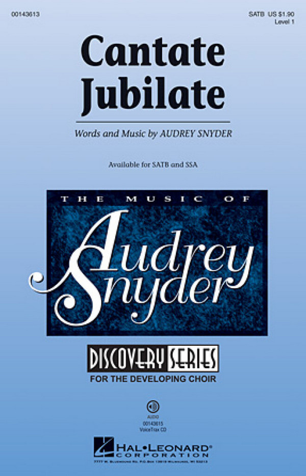Cantate Jubilate  for mixed choir and piano  choral score