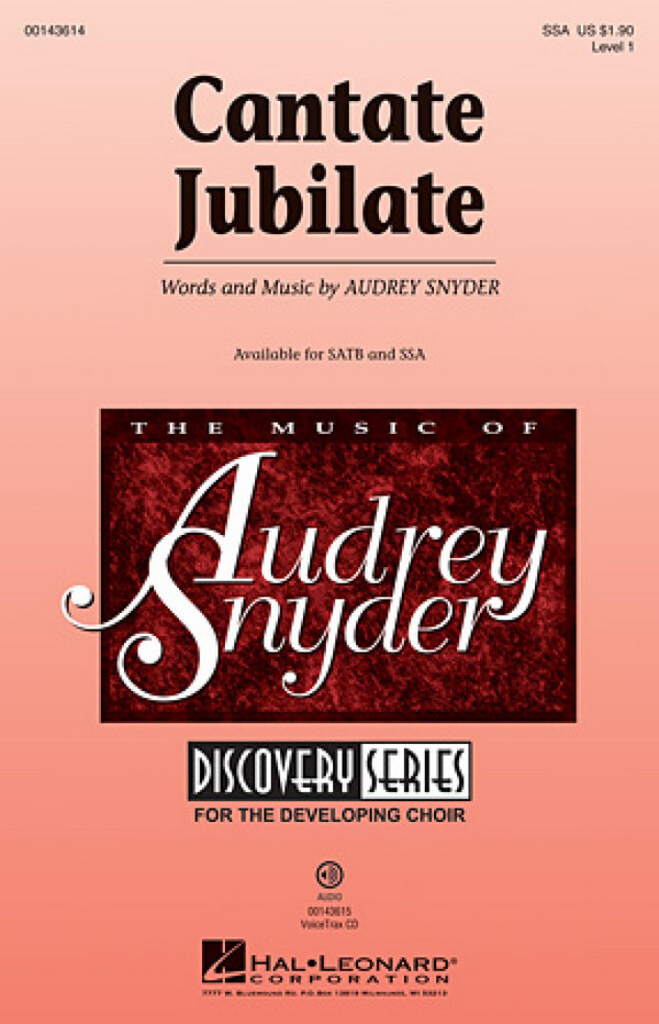 Audrey Snyder, Cantate Jubilate&nbsp;&nbsp;SSA&nbsp;&nbsp;Chorpartitur