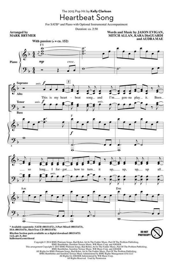 Audra Mae, Heartbeat Song ShowTrax CD&nbsp;&nbsp;Chor&nbsp;&nbsp;CD