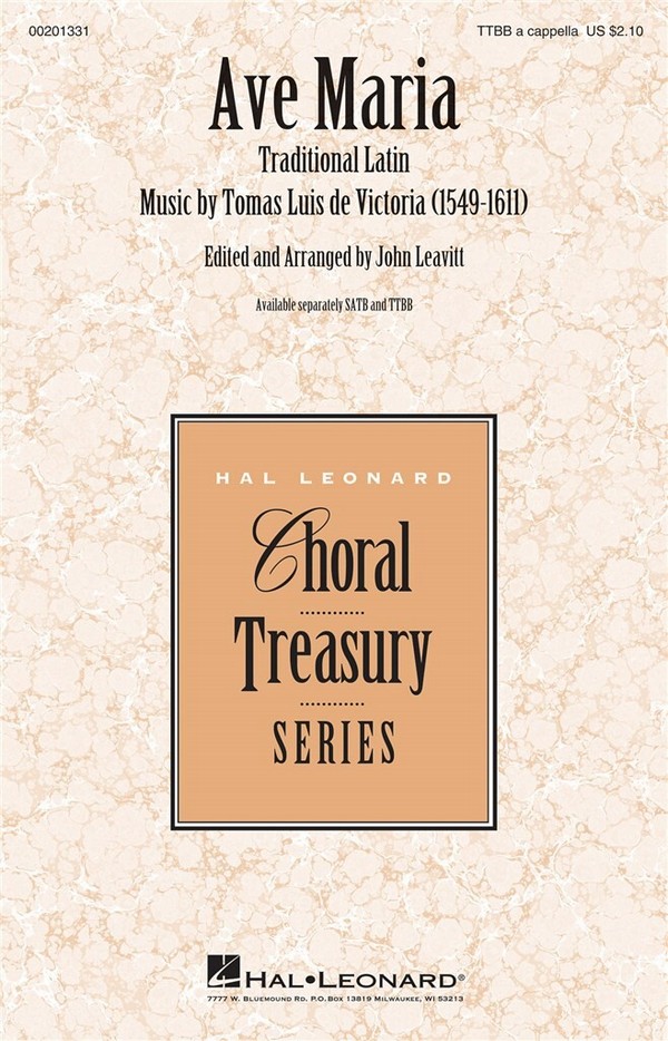 Ave Maria&nbsp;&nbsp;TTBB a Cappella&nbsp;&nbsp;Chorpartitur