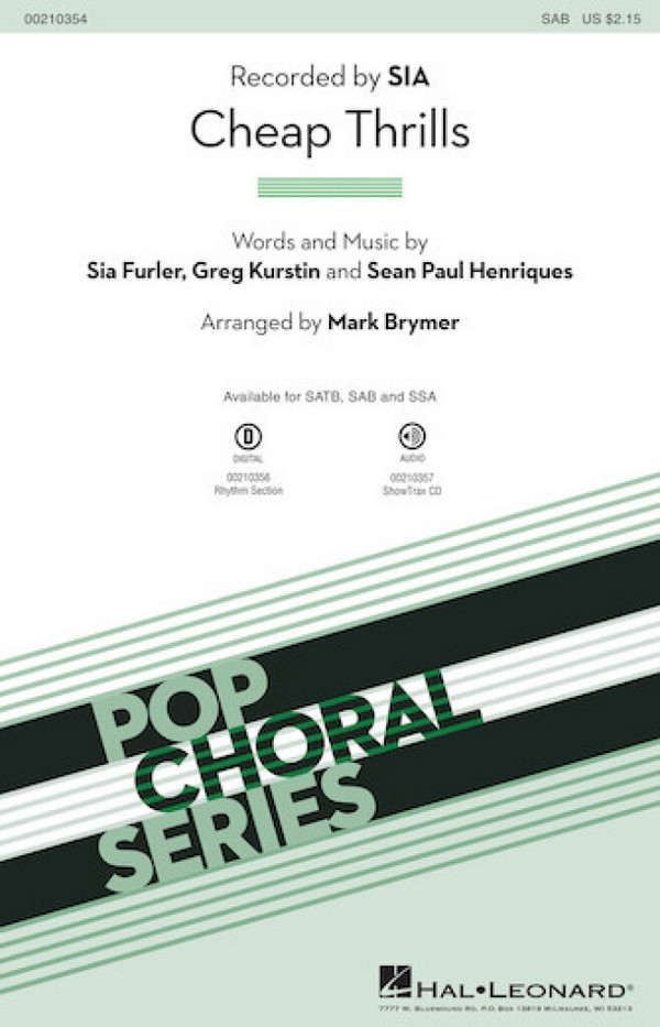 Cheap Thrills&nbsp;&nbsp;SAB&nbsp;&nbsp;Chorpartitur