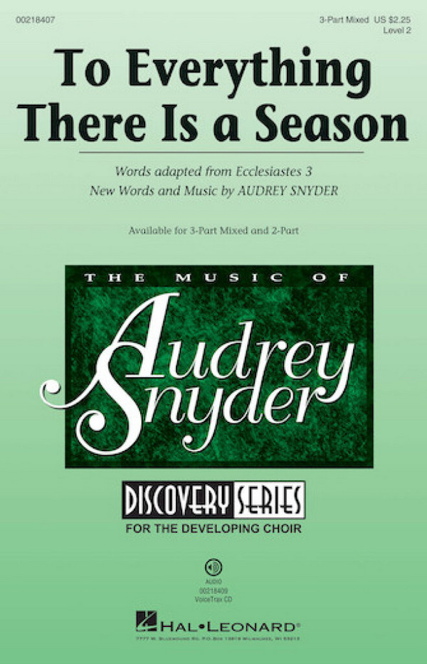 Audrey Snyder, To Everything There Is a Season&nbsp;&nbsp;&nbsp;&nbsp;CD