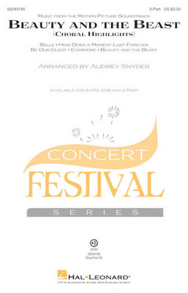 Beauty and the Beast (Choral Highlights)&nbsp;&nbsp;2-Part Choir&nbsp;&nbsp;Chorpartitur