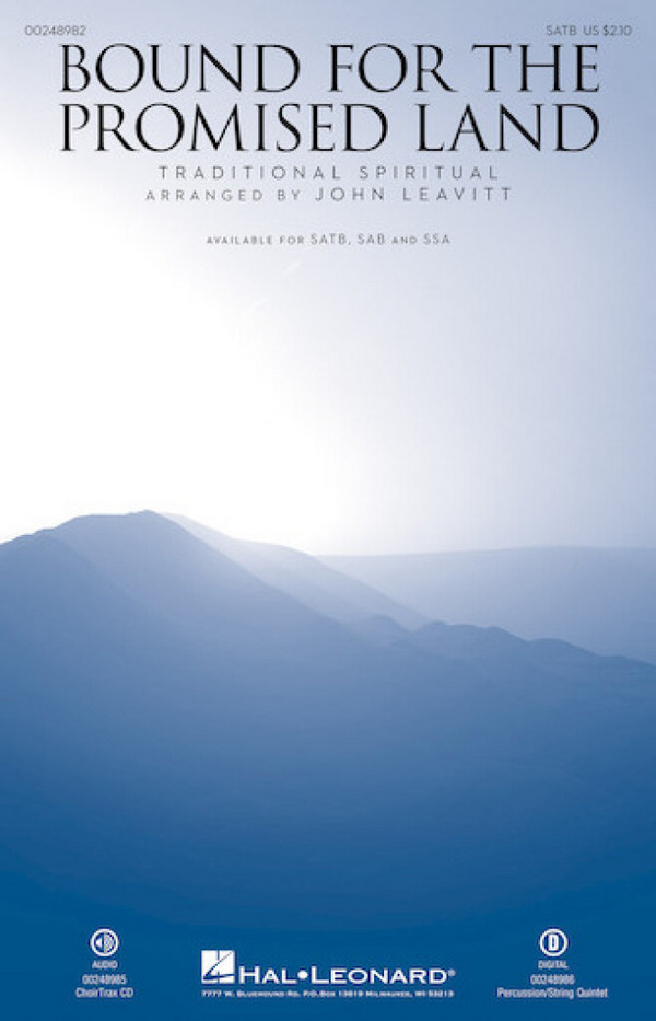 Bound for the Promised Land&nbsp;&nbsp;SATB&nbsp;&nbsp;Chorpartitur