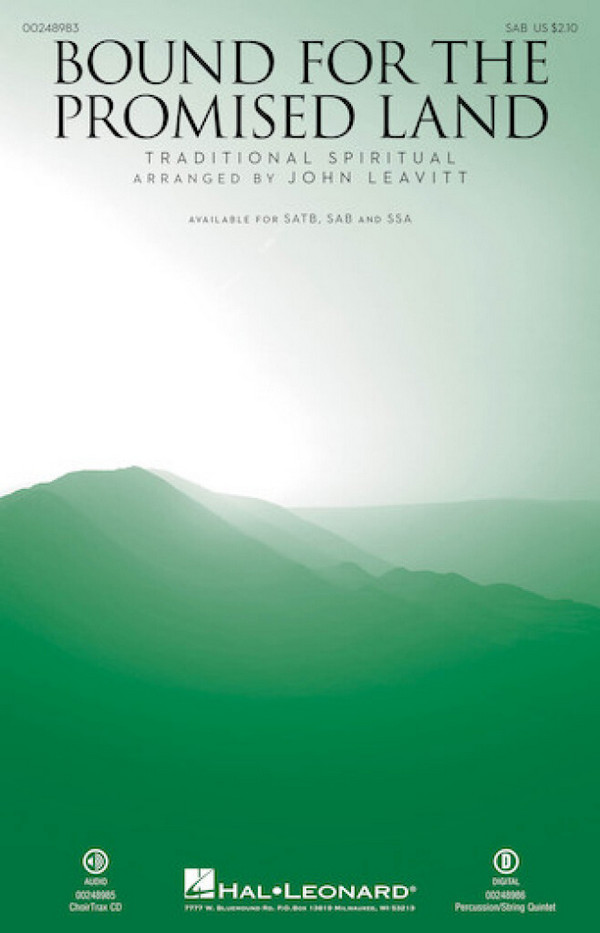 Bound for the Promised Land&nbsp;&nbsp;SAB&nbsp;&nbsp;Chorpartitur