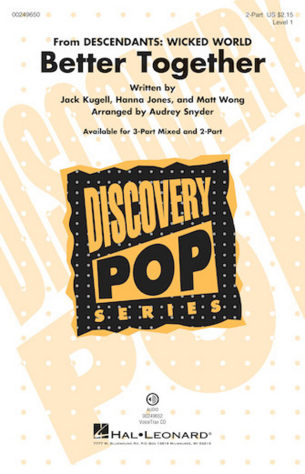 Better Together&nbsp;&nbsp;2-Part Choir&nbsp;&nbsp;Chorpartitur