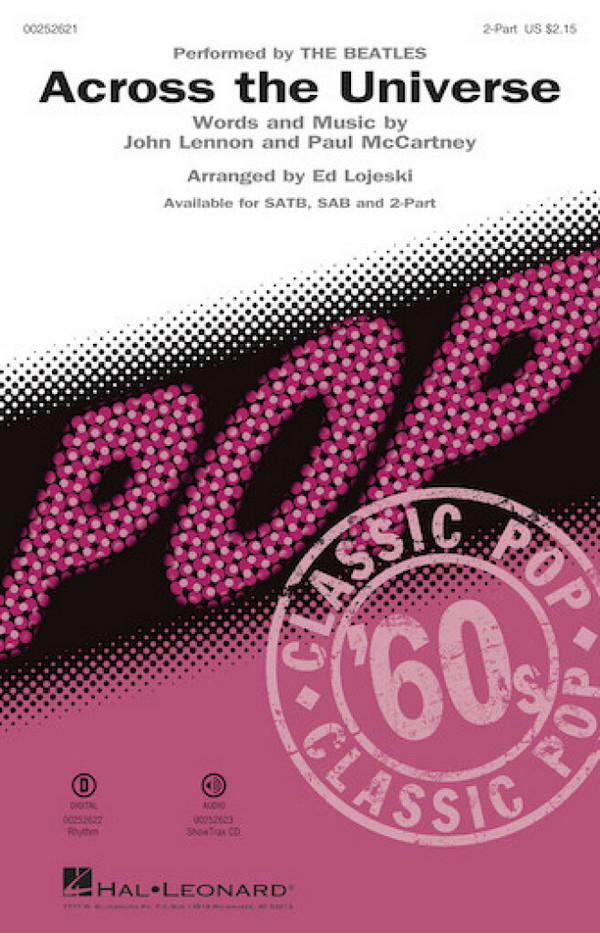 Across the Universe&nbsp;&nbsp;2-Part Choir&nbsp;&nbsp;Chorpartitur