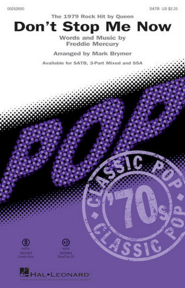 Don't Stop Me Now  for mixed choir and piano  choral score