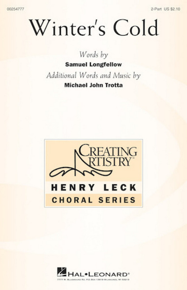 Winter's Cold&nbsp;&nbsp;for 2-part choir and piano&nbsp;&nbsp;choral score